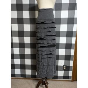 Max Studio ruffle maxi pencil skirt with sheer panels